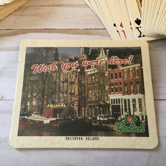 Vtg Grolsch Lager Beer Branded Product Coaster, Playing Cards 8 Oz Stein - Picture 11 of 12